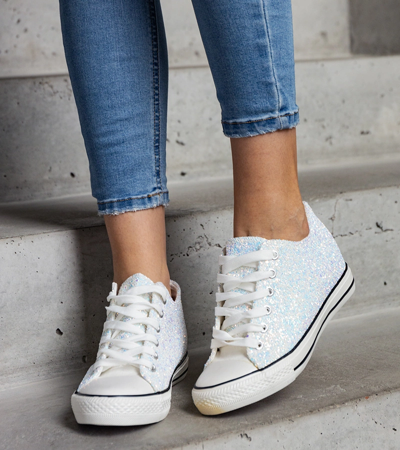 Zielone błyszczące wysokie trampki