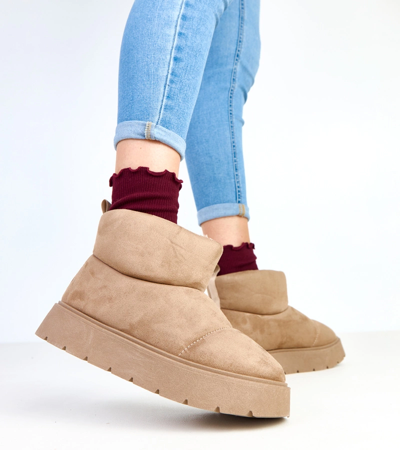 Hers Ciemnobeżowe ocieplane śniegowce