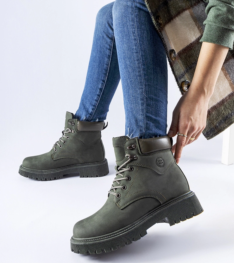 Zielone ocieplane klasyczne workery