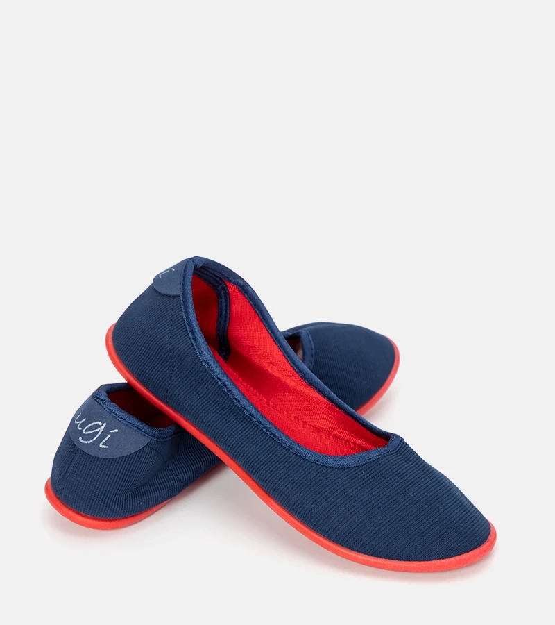 Hers Granatowo czerwone balerinki dziecięce