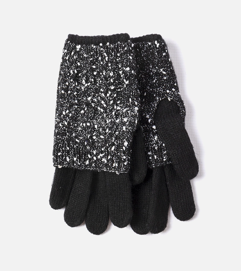 Czarne rękawiczki mitenki