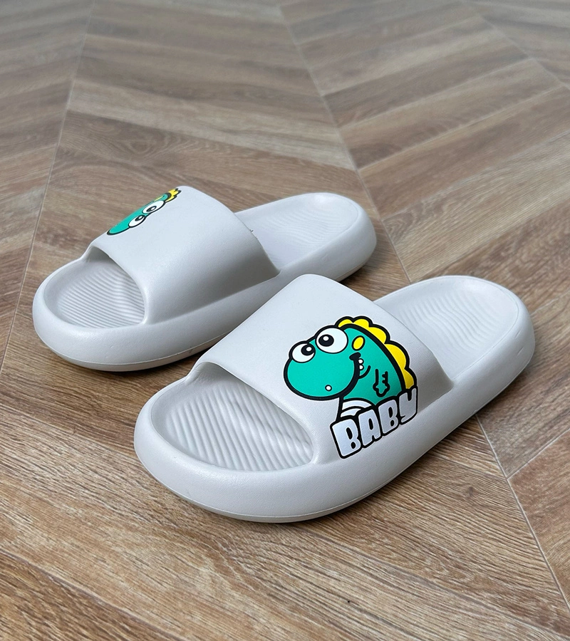 Hers Szare klapki dziecięce z nadrukiem