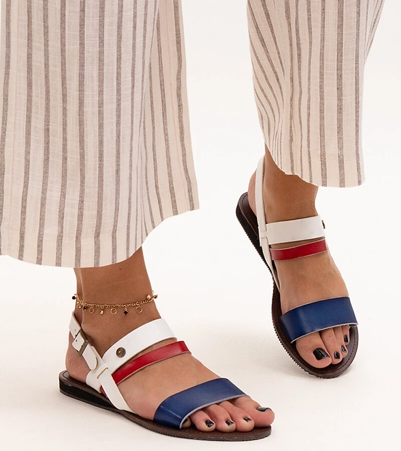 Sandały damskie ze skórzanym środkiem