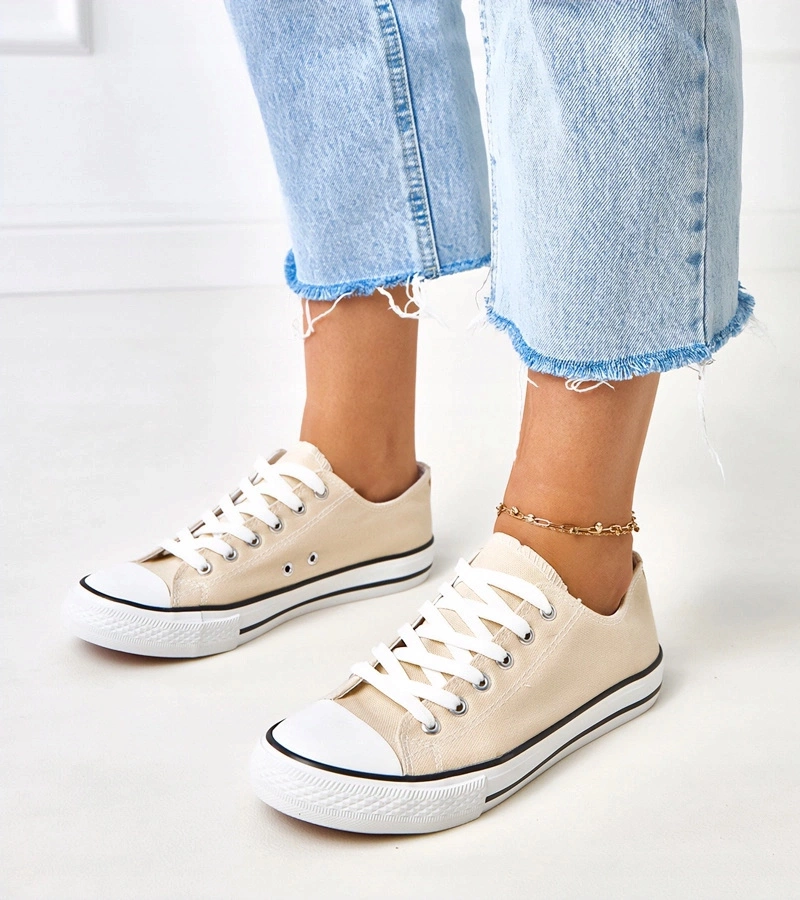 Hers Beżowe klasyczne damskie trampki