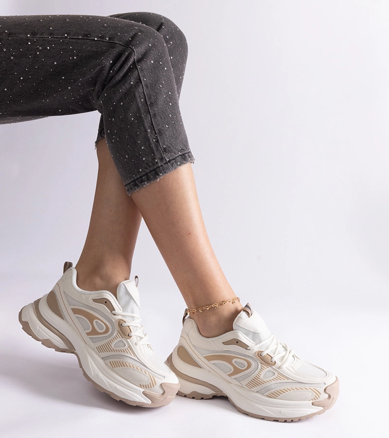 Białe damskie sneakersy sportowe