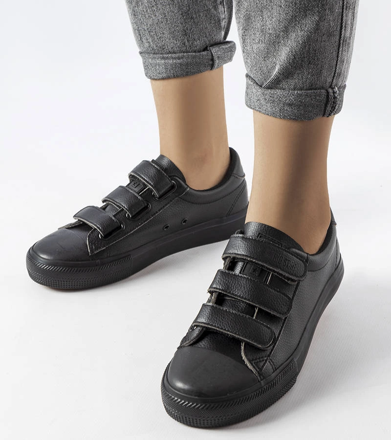 Czarne trampki na rzepy Big Star LL274A206