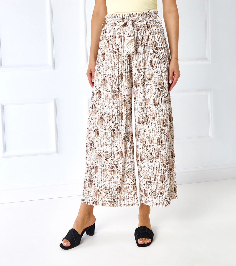 Zielone plisowane spodnie o swobodnym fasonie