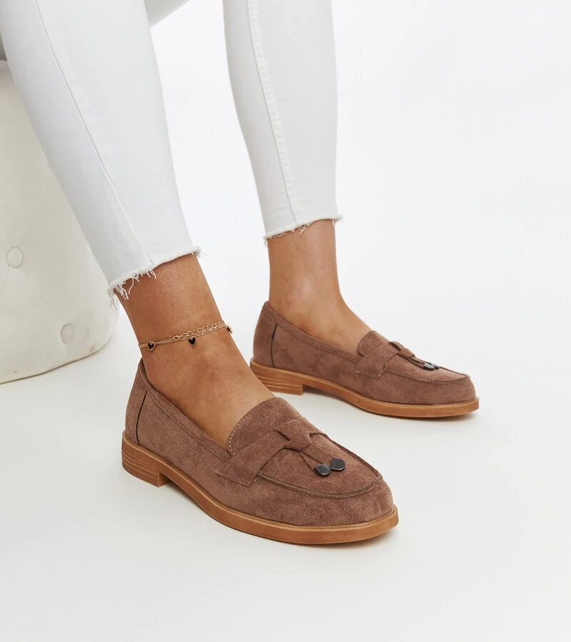 Brązowe zamszowe mokasyny VINCEZA