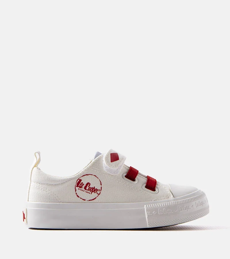 Biało-czerwone trampki dziecięce