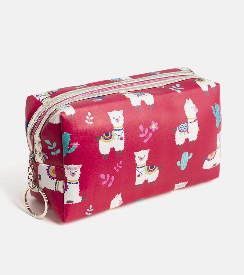 Różowa kosmetyczka w lamy