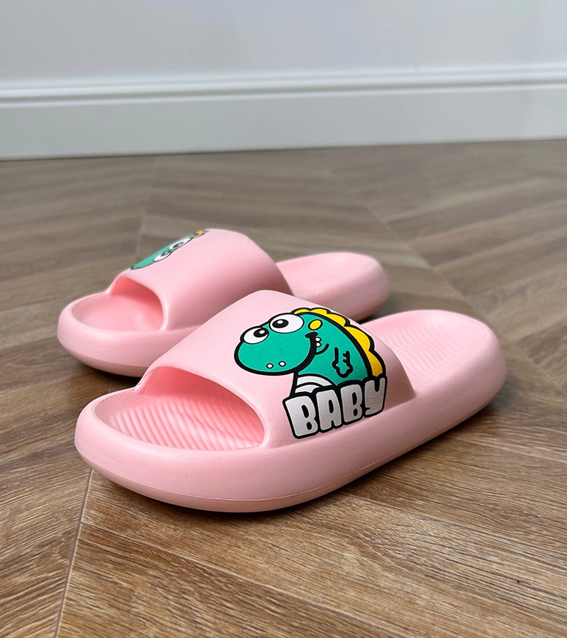 Hers Różowe klapki dziecięce z nadrukiem