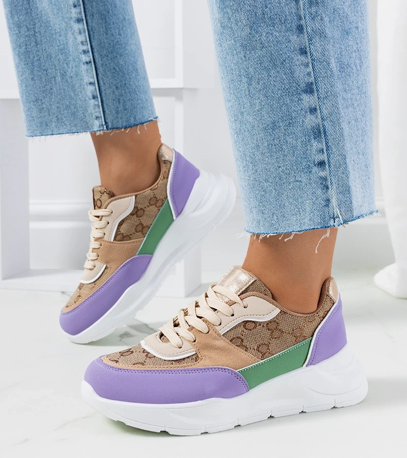 Sneakersy fioletowe z monogramem