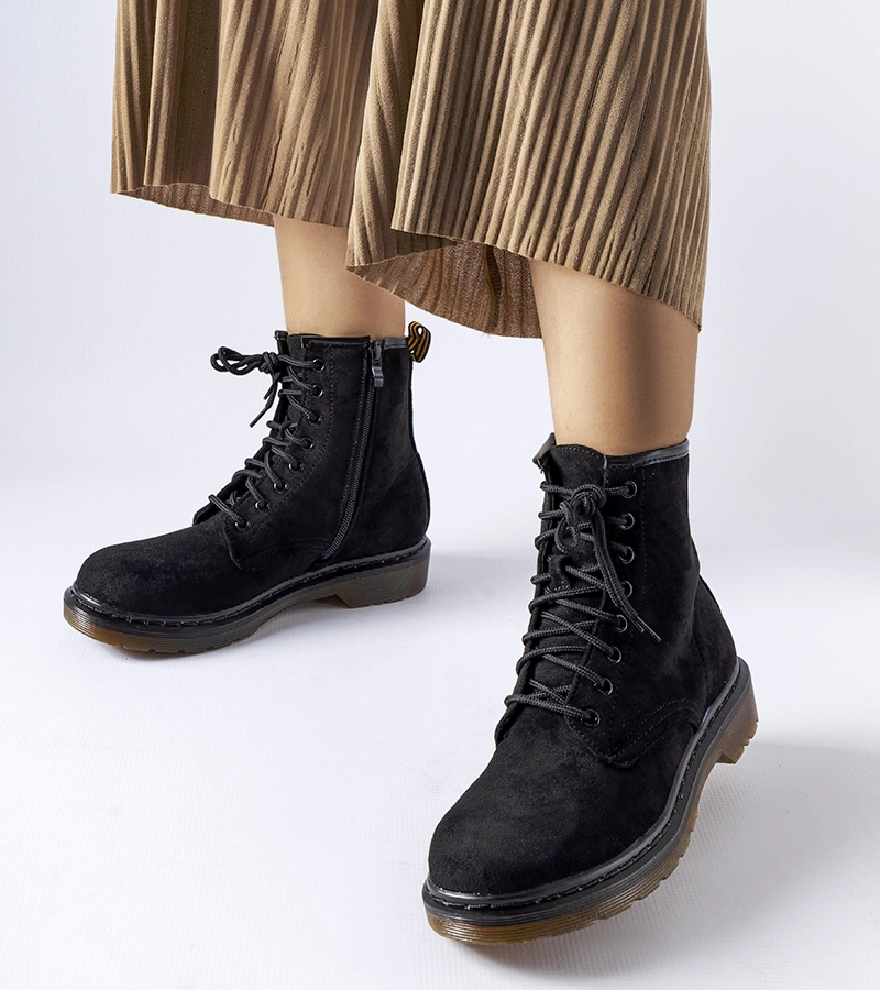 Czarne workery eko-zamsz