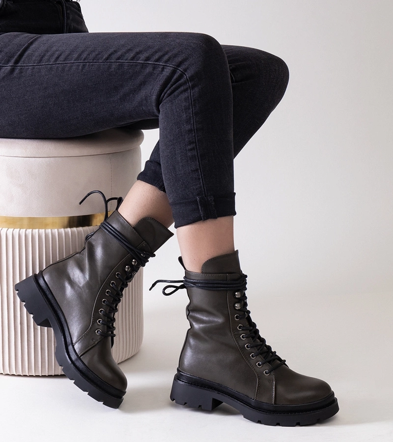 Zielone ocieplane traperki