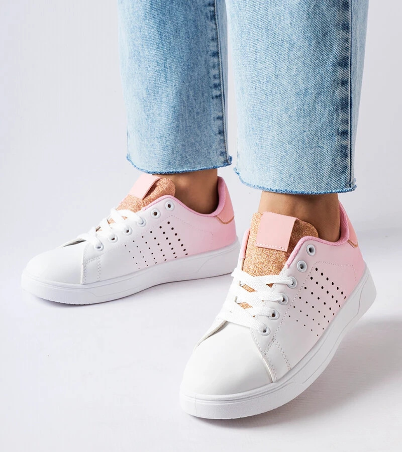 Białe sneakersy z efektem ombre