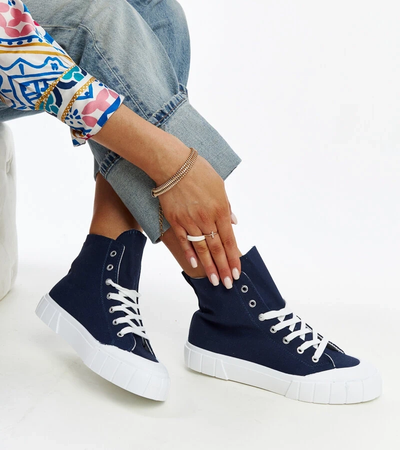 Hers Granatowe wysokie trampki