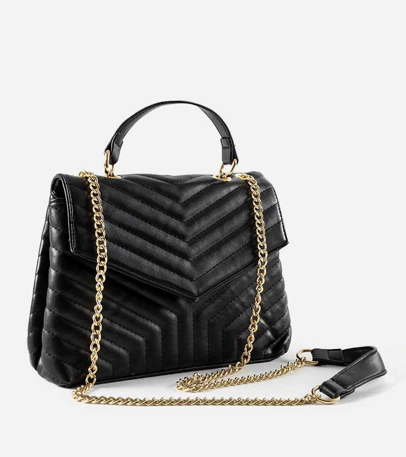 Czarna pikowana torebka na ramię