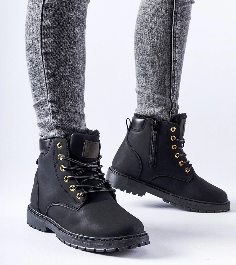 Czarne ocieplane klasyczne workery