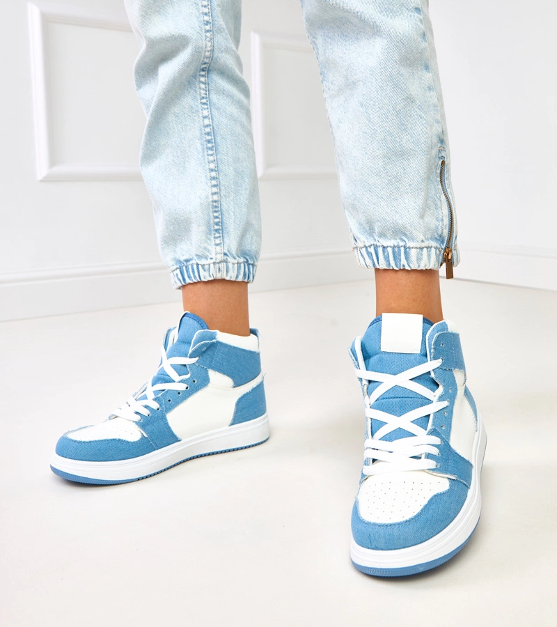 Hers białe wysokie damskie sneakersy na platformie