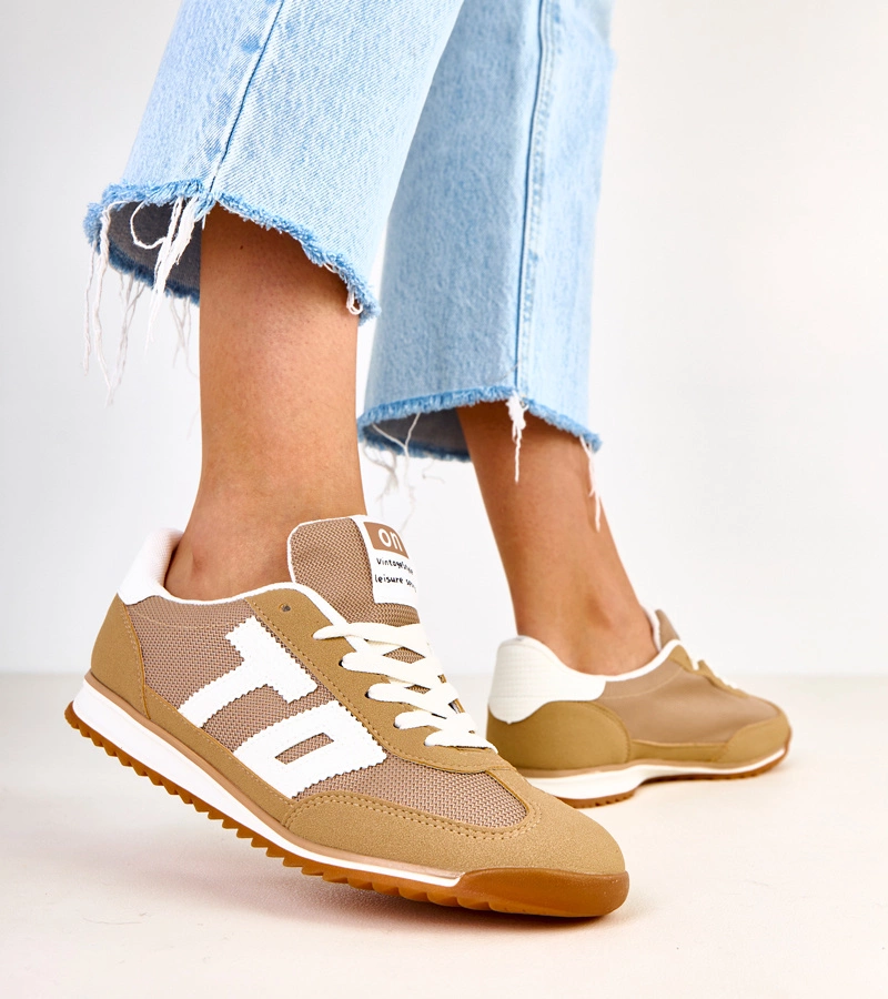 Hers Zielone sneakersy sportowe z białymi elementami