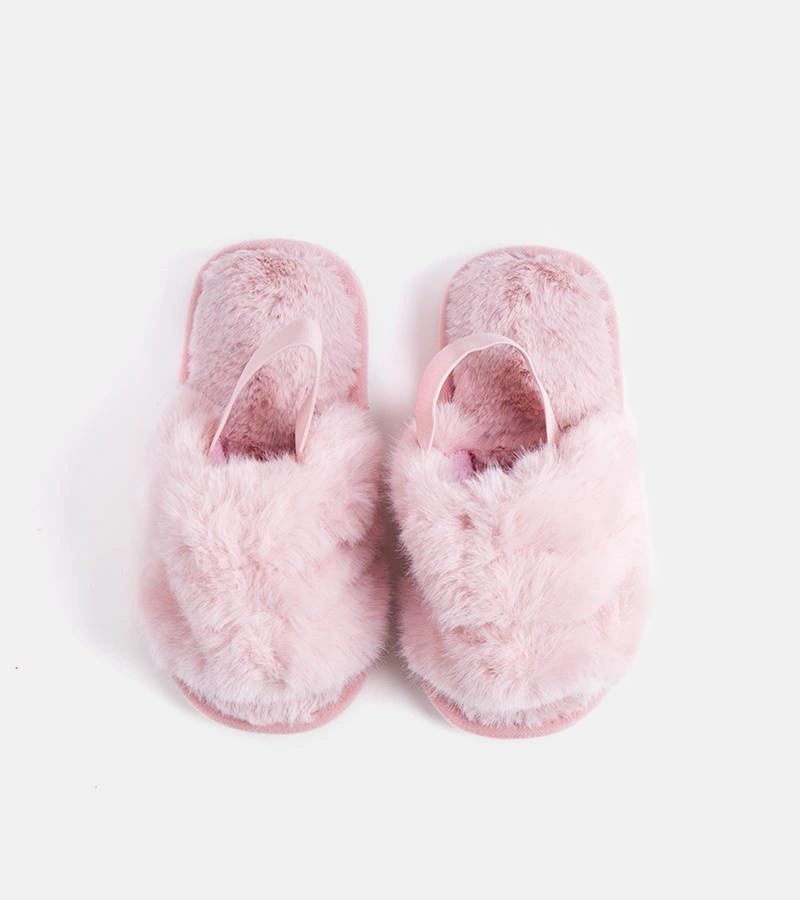 Różowe kapcie na gumkę