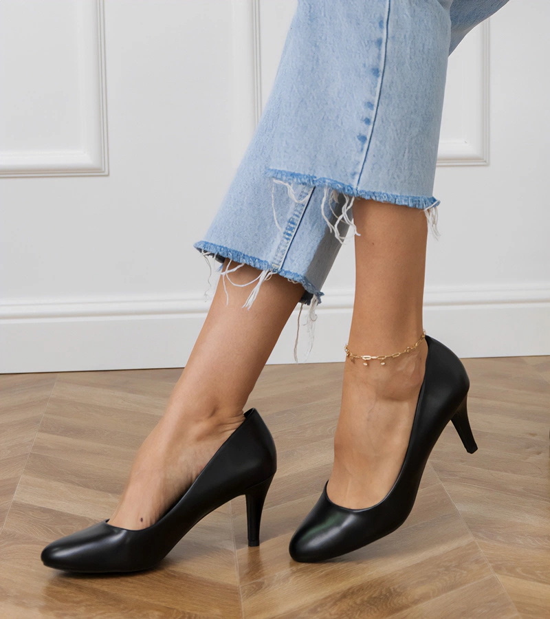 Hers Czarne czółenka damskie klasyczne