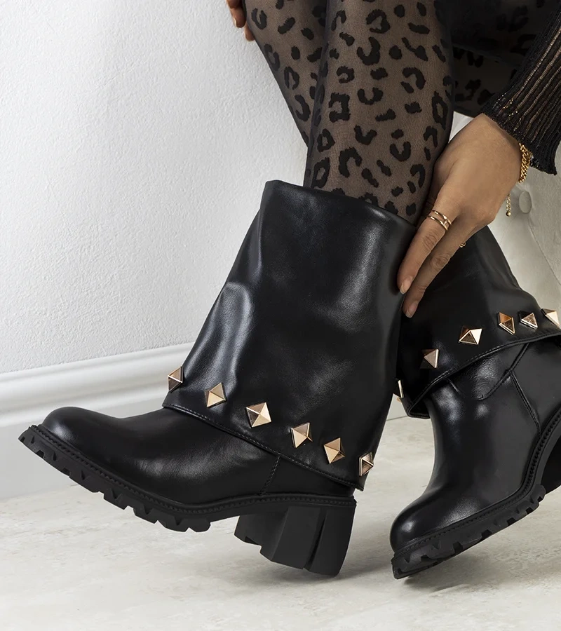 Czarne stylowe botki