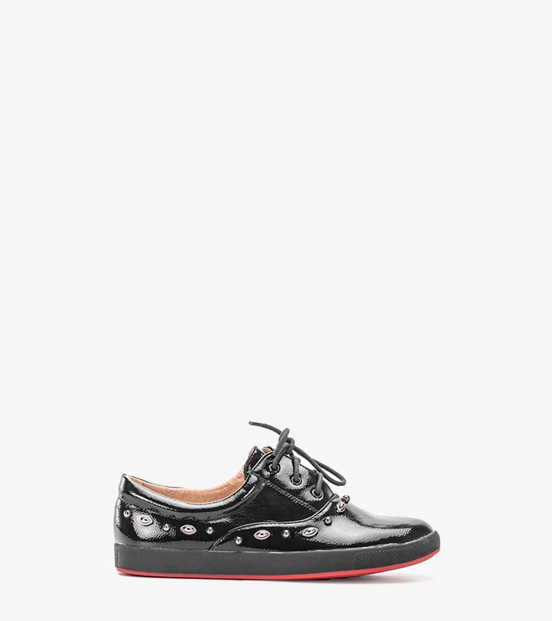 Czarne lakierowane tenisówki dziecięce