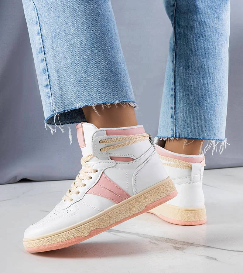 Różowe sneakersy za kostkę