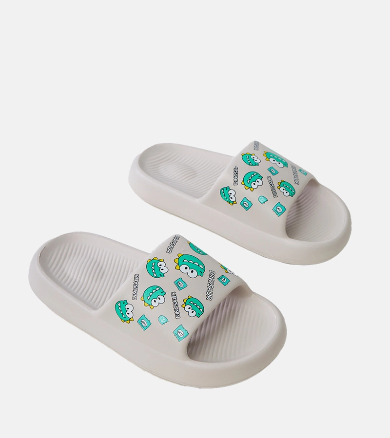 Hers Szare klapki dziecięce z nadrukiem