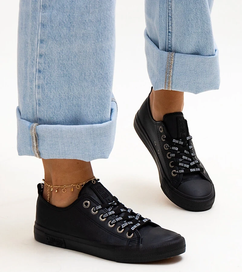 Czarne trampki eko skóra Big Star KK274106