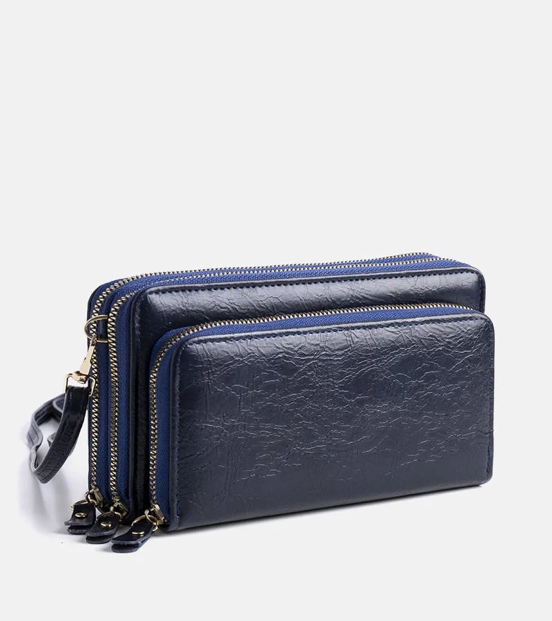 Hers Granatowy portfel typu torebka