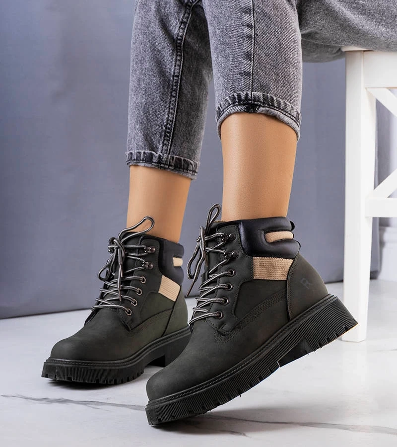 Zielone ocieplane trapery damskie