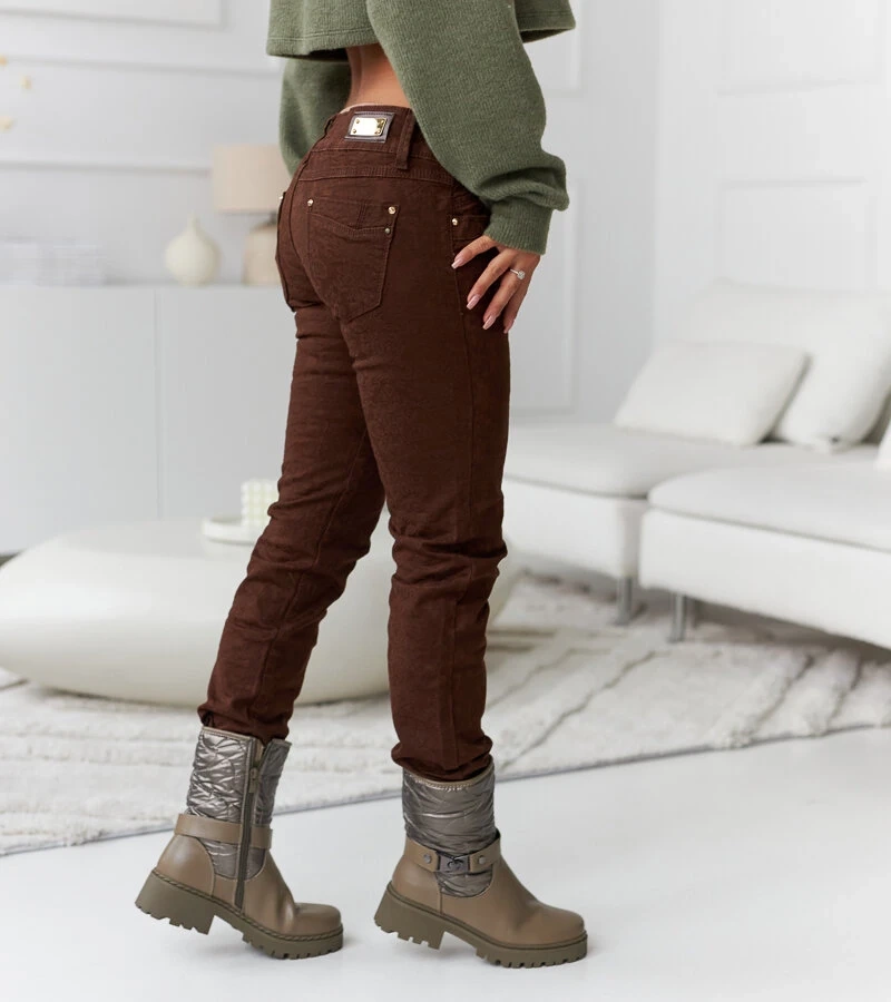 Zielone wzorzyste spodnie w stylu hippie