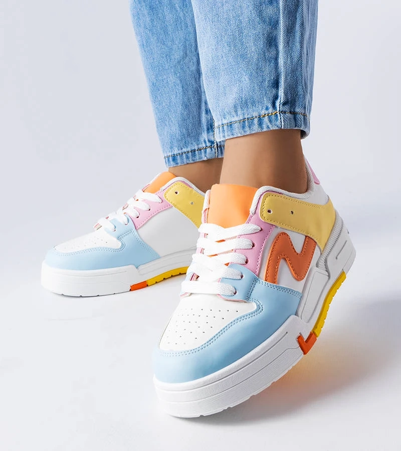 Niebiesko-żółte sportowe sneakersy