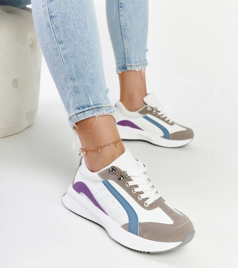 Wielokolorowe sneakersy na platformie