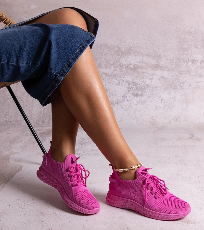 Ciemnoróżowe sneakersy sportowe