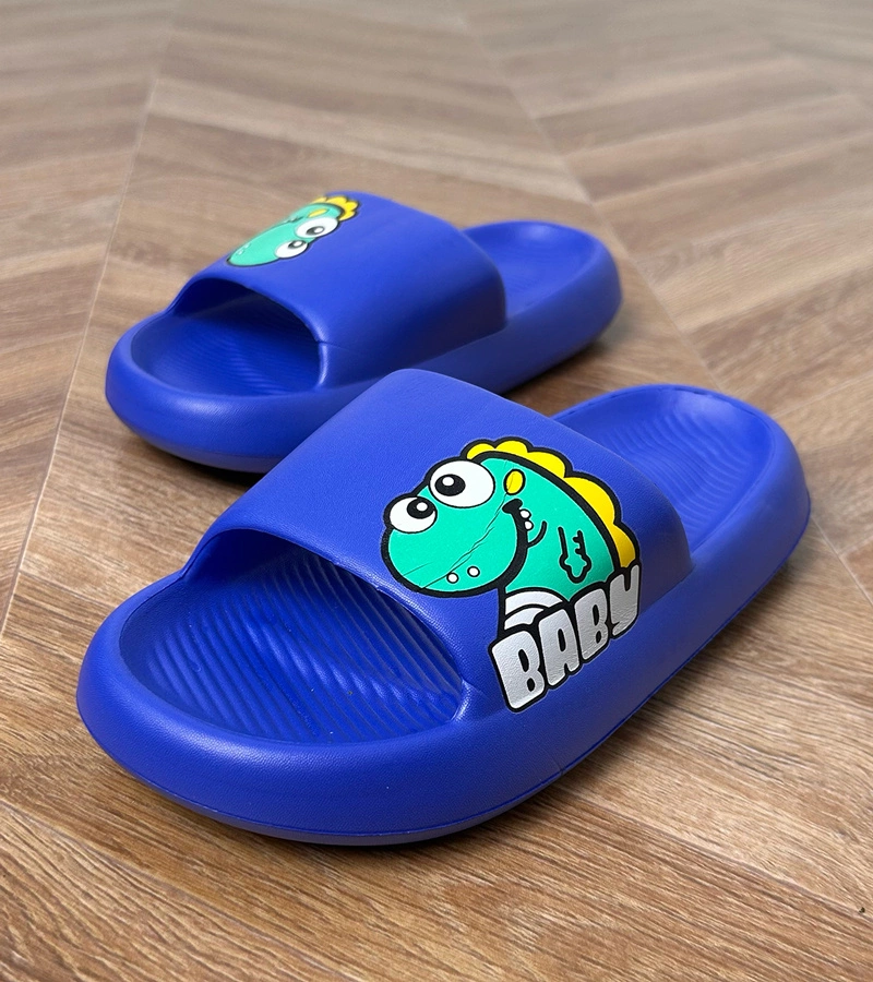 Hers Niebieskie klapki dziecięce z nadrukiem