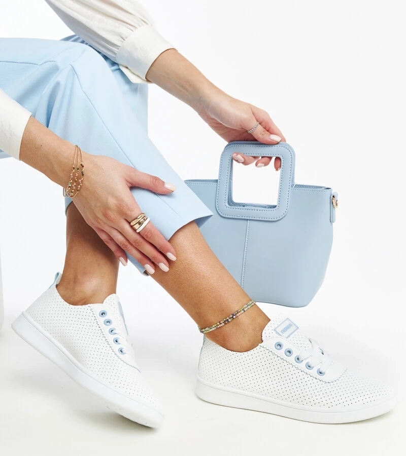 Białe trampki eko-skórzane