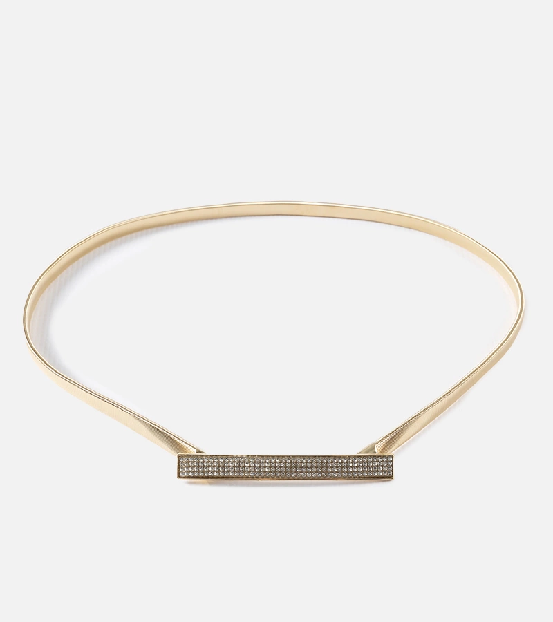 Złoty elastyczny pasek z cyrkoniami