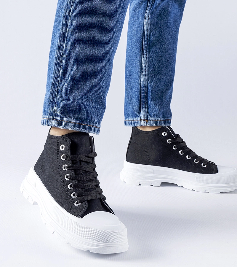 Hers Czarne wysokie trampki