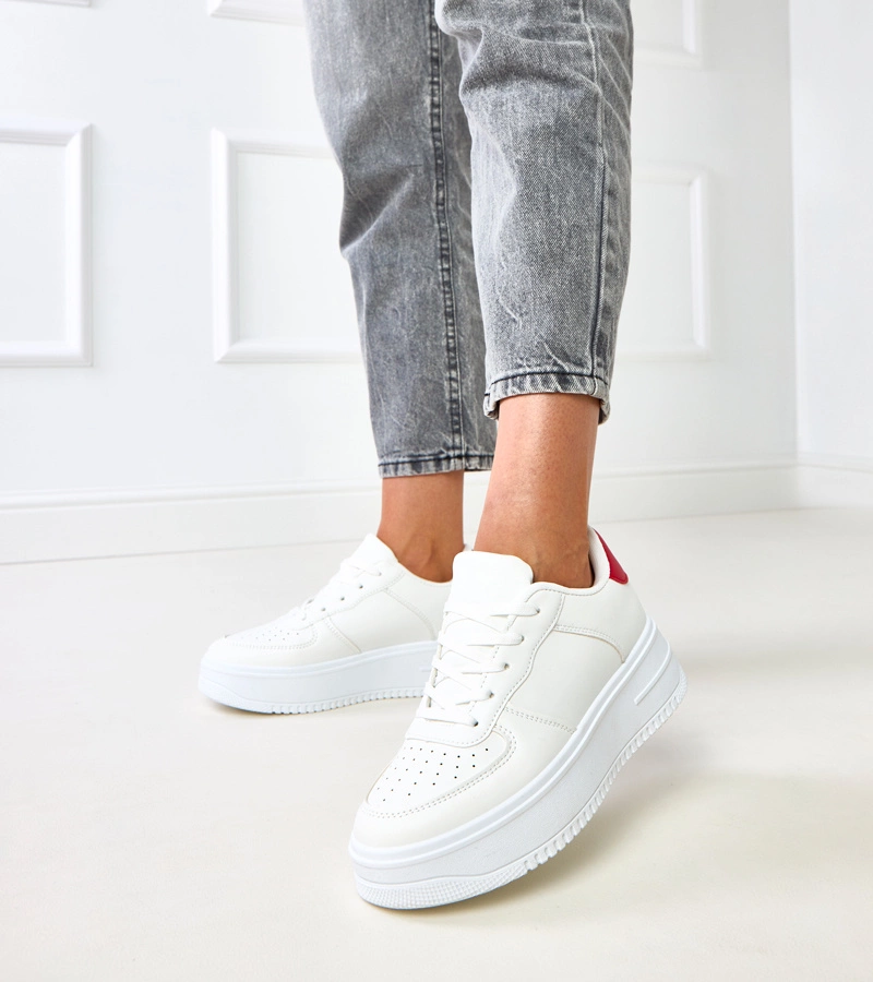 Hers białe sneakersy na platformie damskie sportowe