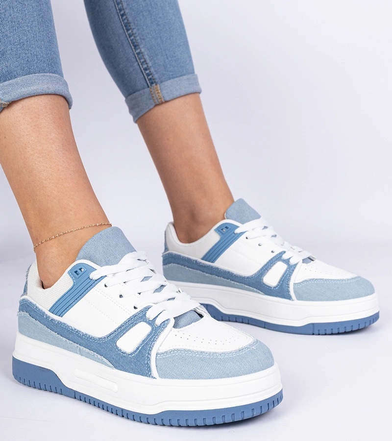 Hers Niebieskie damskie sneakersy sportowe