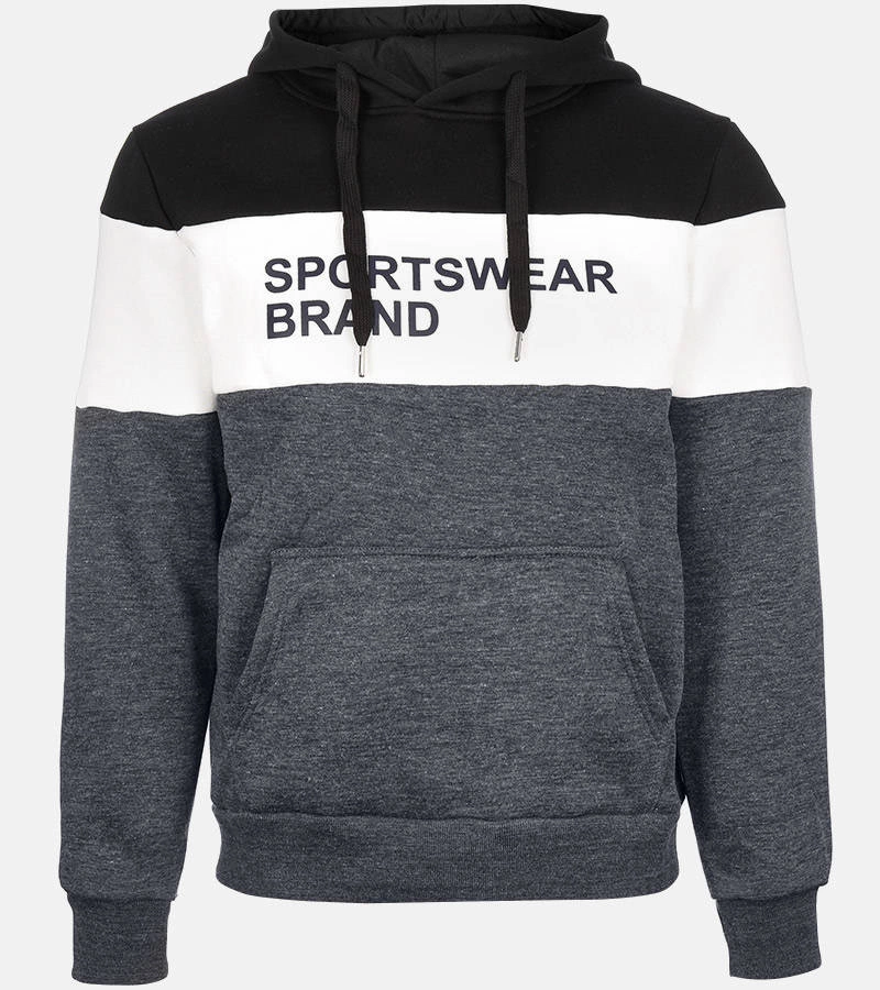 Ciemnoszara męska bluza z kapturem