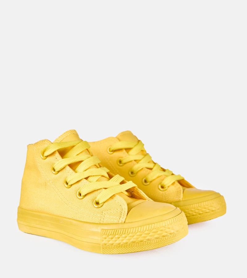 Hers Żółte dziecięce trampki za kostkę