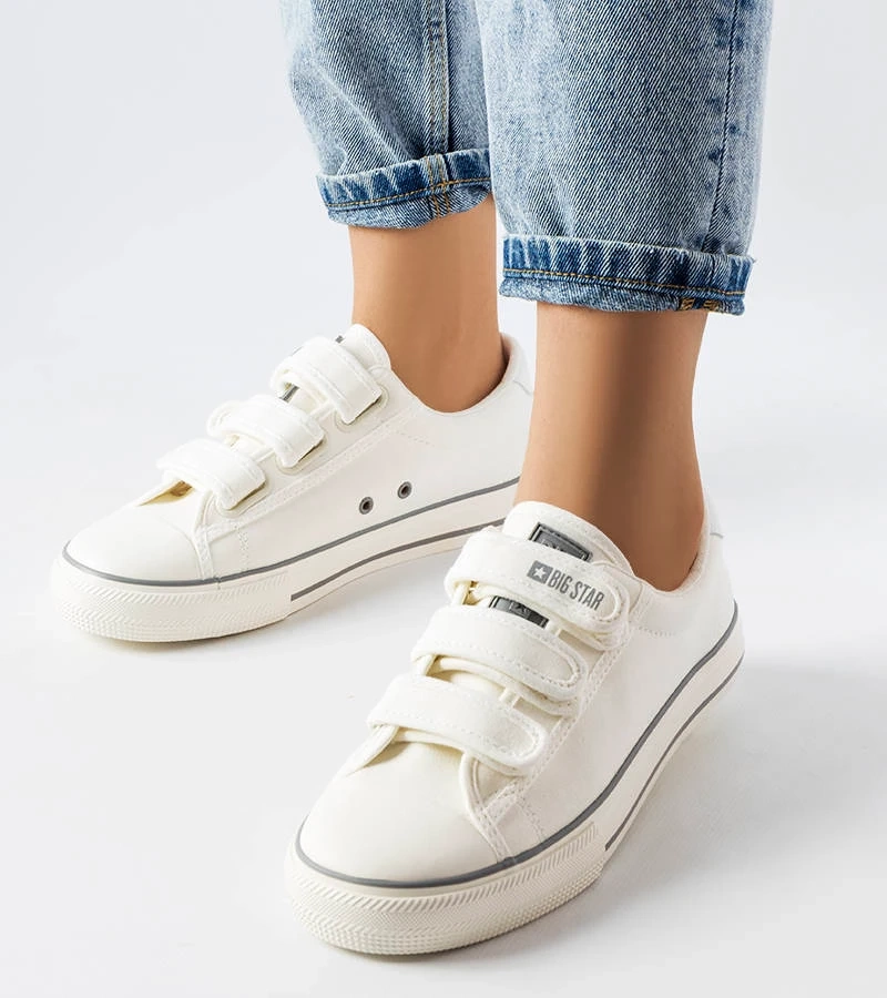 Białe trampki na rzepy Big Star LL274A203