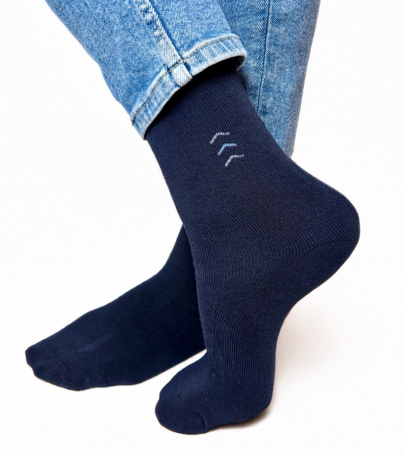 Granatowe męskie ciepłe skarpetki Narus