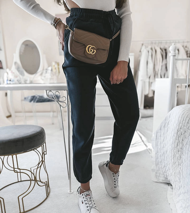 Szare spodnie dresowe ocieplane