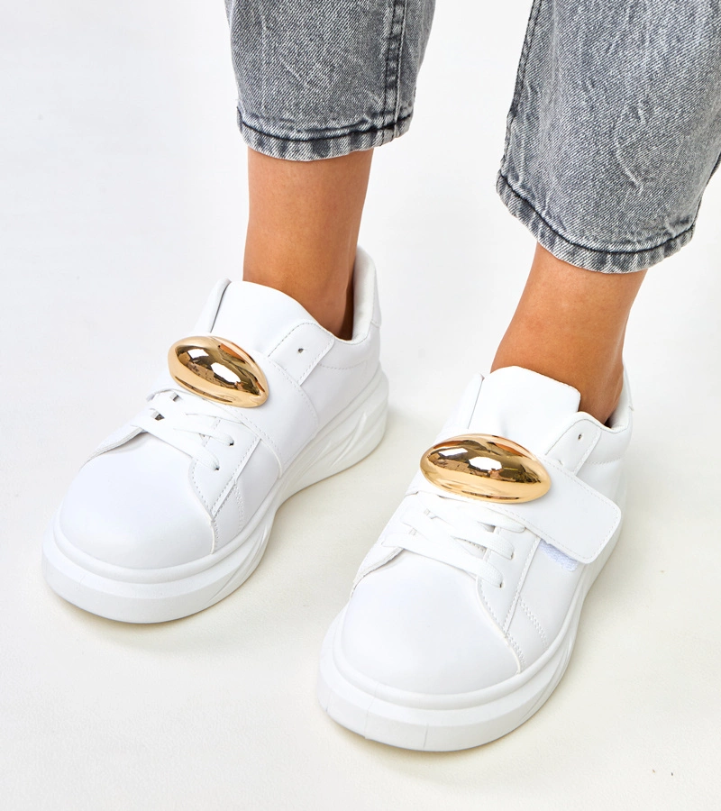 Hers białe damskie sneakersy na platformie