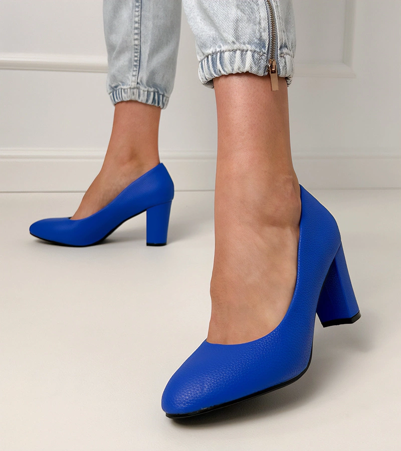 Hers Niebieskie klasyczne czółenka na słupku